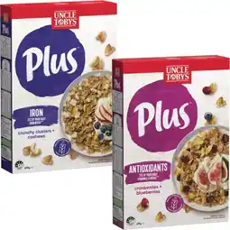 Coles Uncle Tobys Plus Cereal 620g-705g offer