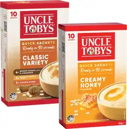 Coles Uncle Tobys Oats Quick Sachets 320g-350g offer