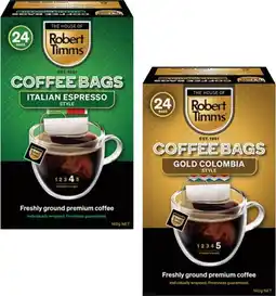 Coles Robert Timms Coffee Bags 24 Pack offer