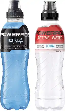 Coles Powerade Sports Drink or Active Water 600mL offer