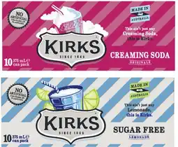 Coles Kirks Soft Drink 10x375mL offer