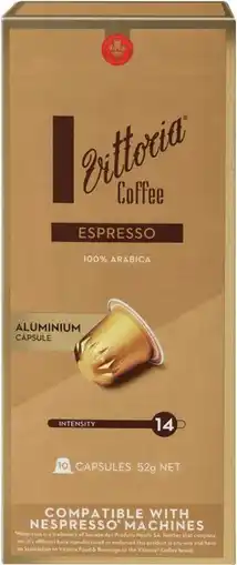 Coles Vittoria Nespresso Compatible Coffee Capsules 10 Pack offer