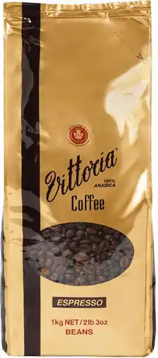 Coles Vittoria Espresso Coffee Beans or Ground 1kg offer