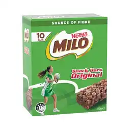Woolworths Nestle Milo Bars 210-270g Pk 10 offer