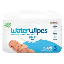Woolworths Waterwipes Baby Wipes Pk 3 x 60 offer