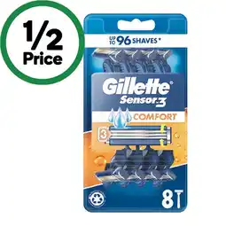 Woolworths Gillette Sensor3 Comfort Shaving Razor Pk 8 offer