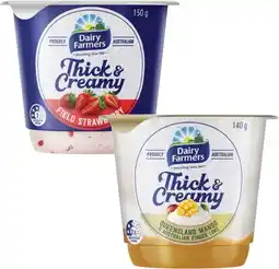 Coles Dairy Farmers Thick & Creamy Yoghurt 140g-150g offer