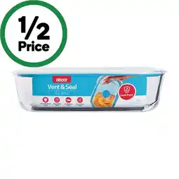 Woolworths Decor Vent & Seal Glass Oblong 2.5 Litre offer