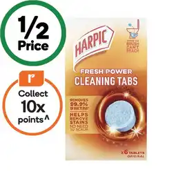 Woolworths Harpic Fresh Power Toilet Cleaning Tabs Pk 6 offer