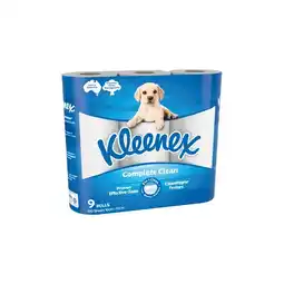 Woolworths Kleenex Complete Clean Toilet Tissue Pk 9 offer