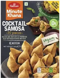 Coles Haldirams Cocktail Samosas 20 Pieces 500g offer