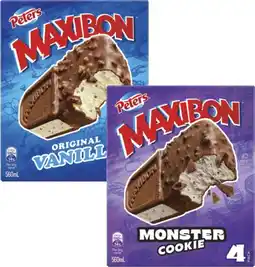 Coles Peters Maxibon 4 Pack 560mL offer