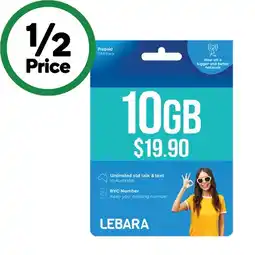 Woolworths Lebara $19.90 Starter Kit† offer