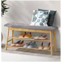 Woolworths Oikiture 90cm Bamboo Shoe Storage Bench offer