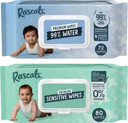 Coles Rascals Baby Wipes 72 Pack-80 Pack offer