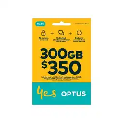 Woolworths Optus $350 SIM‡ offer