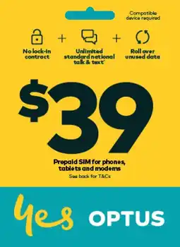 Coles Optus $39 Prepaid SIM Starter Kit offer
