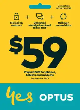 Coles Optus $59 Prepaid SIM Starter Kit offer