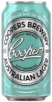 Coles Coopers Australian Lager Cans 6x375mL offer