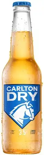 Coles Carlton Dry Mid 3.5% Bottles 24x330mL offer