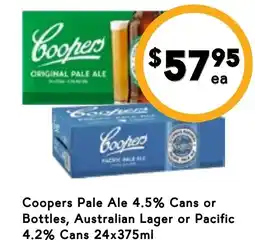 Drakes Coopers pale ale Australian lager or pacific offer