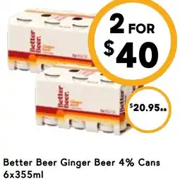 Drakes Better Beer Ginger Beer 4% Cans 6x355ml offer