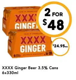 Drakes Ginger Beer 3.5% Cans 6x330ml offer