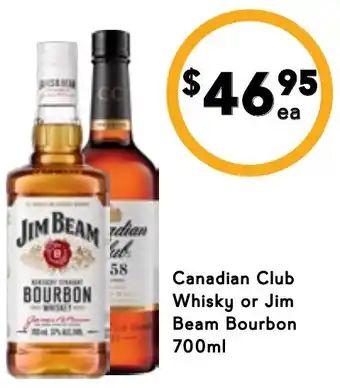Drakes Canadian club whisky or jim beam bourbon offer