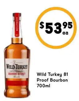 Drakes Wild turkey 81 proof bourbon offer