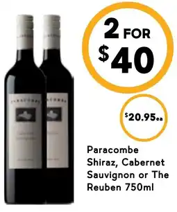 Drakes Paracombe shiraz, cabernet sauvignon or the reuben offer