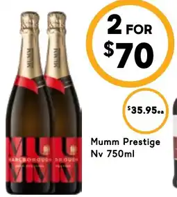 Drakes Mumm prestige nv offer