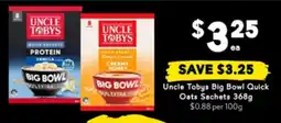 Drakes Uncle tobys big bowl quick oats sachets offer