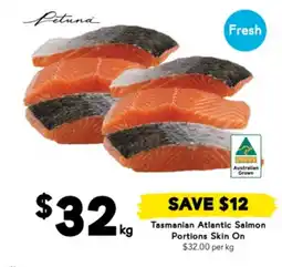 Drakes Tasmanian atlantic salmon portions skin on offer