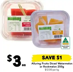 Drakes Alluring fruits diced watermelon or rockmelon offer