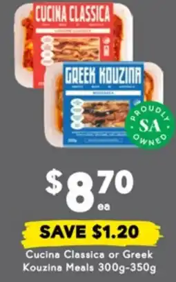 Drakes Cucina classica or greek kouzina meals offer