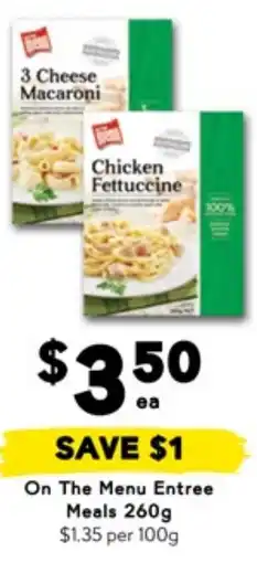 Drakes On the menu entree meals offer
