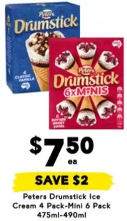 Drakes Peters drumstick ice cream 4 pack-mini 6 pack offer