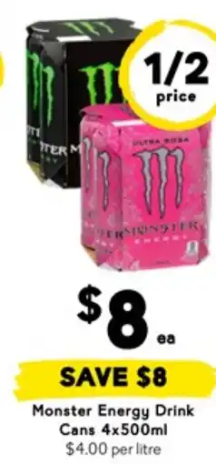 Drakes Monster energy drink cans offer