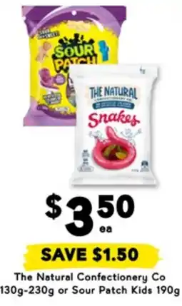 Drakes The natural confectionery co 130g-230g or sour patch kids 190g offer