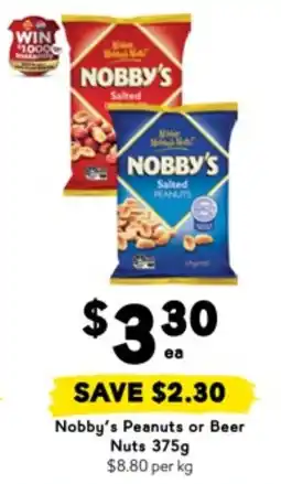 Drakes Nobby's peanuts or beer offer