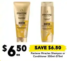 Drakes Pantene miracles shampoo or conditioner offer