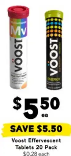Drakes Voost effervescent tablets 20 pack offer
