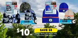 Drakes Unisex adult led beanie with 3 function usb assorted offer