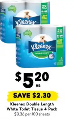 Drakes Kleenex double length white toilet tissue 4 pack offer