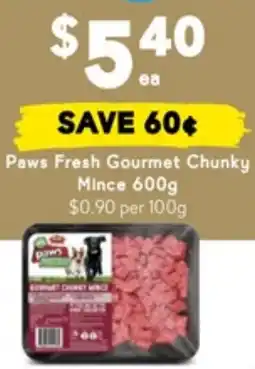 Drakes Paws Fresh Gourmet Chunky Mince offer