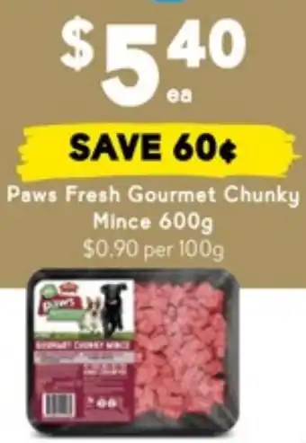 Drakes Paws Fresh Gourmet Chunky Mince offer