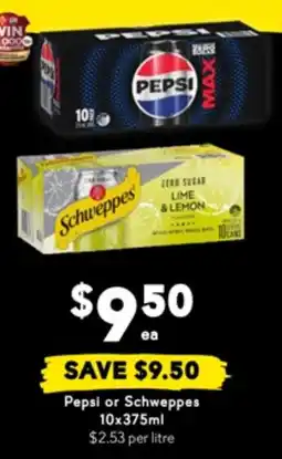 Drakes Pepsi or Schweppes offer