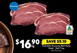 Drakes Australian economy beef rump steak - bulk tray offer
