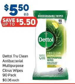 Foodland Dettol tru clean antibacterial multipurpose citrus wipes offer