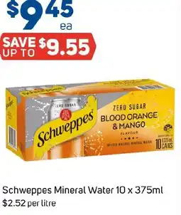 Foodland Schweppes Mineral Water 10 x 375ml offer